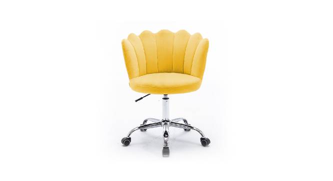 Finger Chair with Wheels Modern Leisure Desk Task Chair (Yellow) by Urban Ladder - Design 1 Side View - 693517