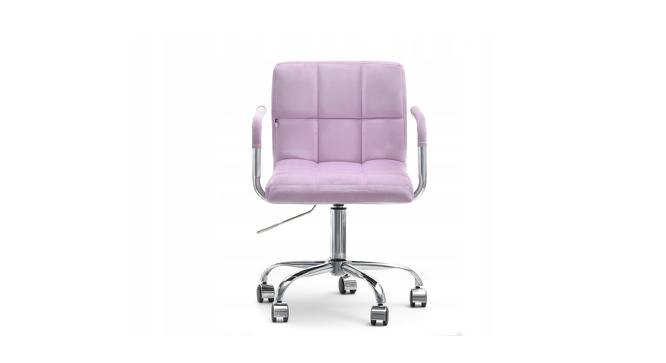 Height-Adjustable Velvet Arm Office Desk Chair (Pink) by Urban Ladder - Design 1 Side View - 693525