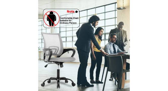 Low Back Executive Ergonomic Desk Mesh Fabric Study Computer Task Office Chair (Grey) by Urban Ladder - Design 1 Side View - 693529
