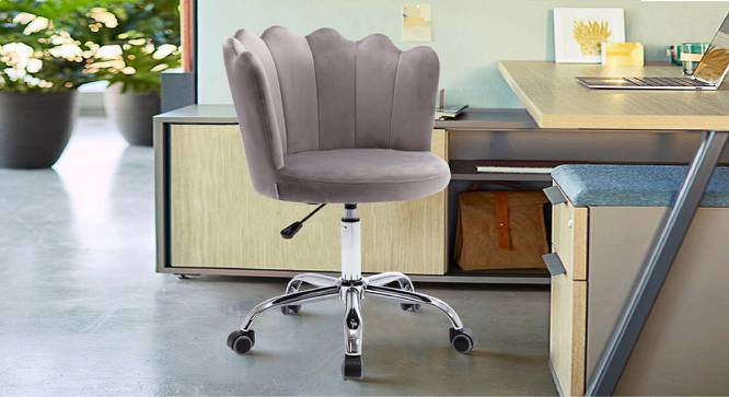 Finger Chair with Wheels Modern Leisure Desk Task Chair (Grey) by Urban Ladder - Front View Design 1 - 693580