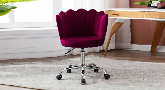 Finger Chair with Wheels Modern Leisure Desk Task Chair (Pink) by Urban Ladder - Front View Design 1 - 693581