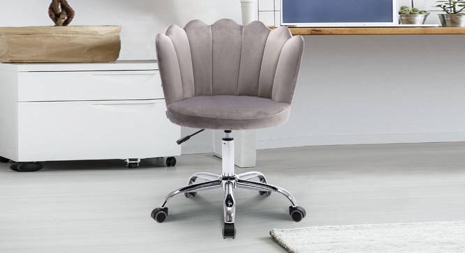 Finger Chair with Wheels Modern Leisure Desk Task Chair (Grey) by Urban Ladder - Design 1 Side View - 693611