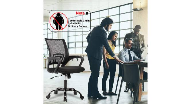 Low Back Executive Ergonomic Desk Mesh Fabric Study Computer Task Office Chair (Black) by Urban Ladder - Design 1 Side View - 693622