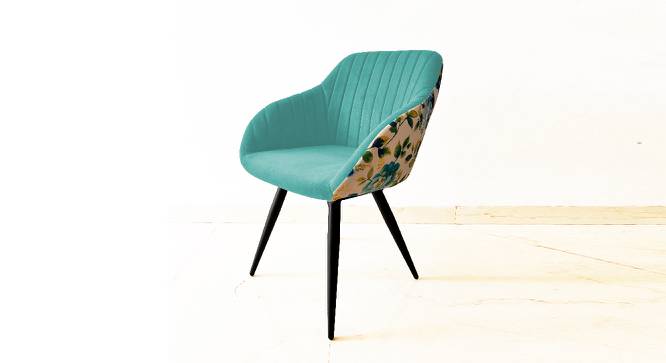 Unique PU Velvet Fabric with Flower Fabric Dining Chair (Powder Coating Finish) by Urban Ladder - Front View Design 1 - 693964