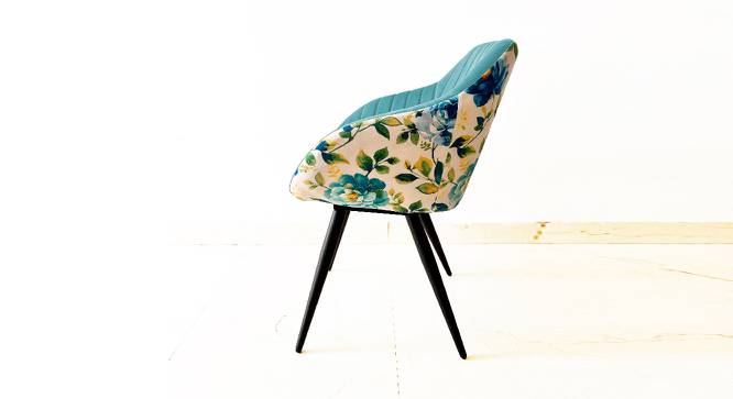 Unique PU Velvet Fabric with Flower Fabric Dining Chair (Powder Coating Finish) by Urban Ladder - Design 1 Side View - 693998
