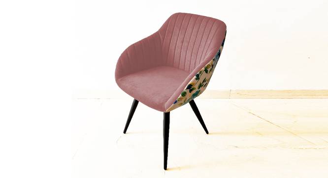 Unique PU Velvet Fabric with Flower Fabric Dining Chair (Powder Coating Finish) by Urban Ladder - Front View Design 1 - 694072