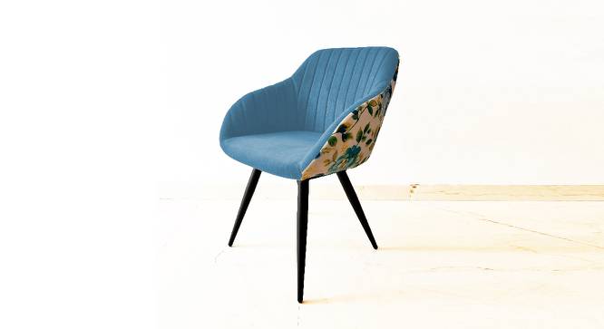 Unique PU Velvet Fabric with Flower Fabric Dining Chair (Powder Coating Finish) by Urban Ladder - Front View Design 1 - 694177