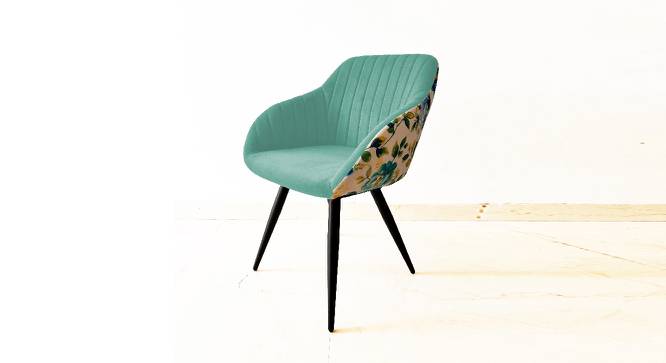 Unique PU Velvet Fabric with Flower Fabric Dining Chair (Powder Coating Finish) by Urban Ladder - Front View Design 1 - 694179