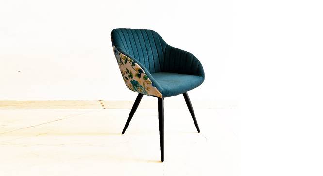 Unique PU Velvet Fabric with Flower Fabric Dining Chair (Powder Coating Finish) by Urban Ladder - Front View Design 1 - 694181