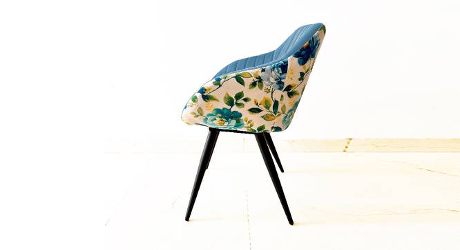 Unique PU Velvet Fabric with Flower Fabric Dining Chair (Powder Coating Finish) by Urban Ladder - Design 1 Side View - 694204