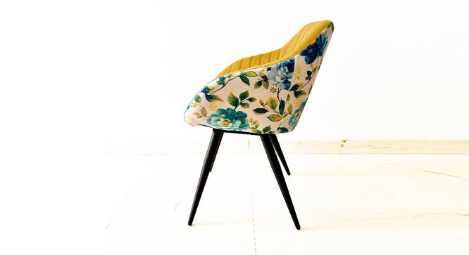 Unique PU Velvet Fabric with Flower Fabric Dining Chair (Powder Coating Finish) by Urban Ladder - Ground View Design 1 - 694316