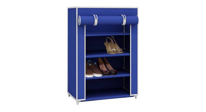 Josh Collapsible Shoe rack (Blue Finish, 12 Pair Capacity) by Urban Ladder - Front View - 