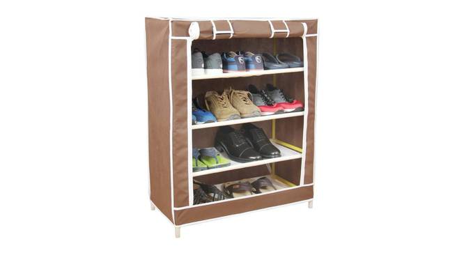 Josh Collapsible Shoe rack (Brown Finish, 12 Pair Capacity) by Urban Ladder - Front View - 