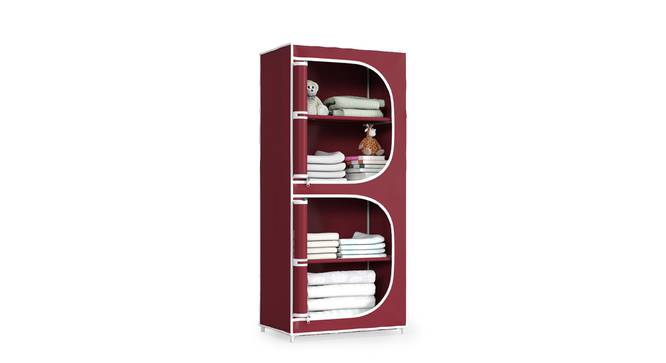 Vince Collapsible 1 Door Wardrobe (Maroon Finish) by Urban Ladder - Front View - 