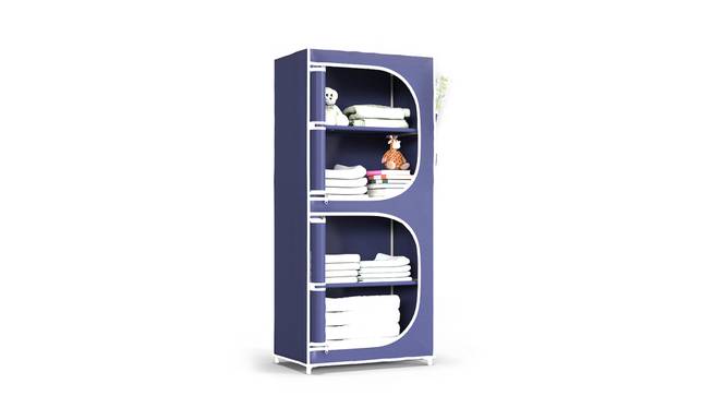 Vince Collapsible 1 Door Wardrobe (Blue Finish) by Urban Ladder - Side View - 