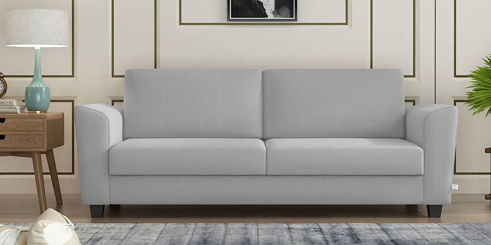 Darwin Fabric Sofa (Light Grey) (3-seater Custom Set - Sofas, None Standard Set - Sofas, Light Grey, Fabric Sofa Material, Regular Sofa Size, Regular Sofa Type) by Urban Ladder - - 