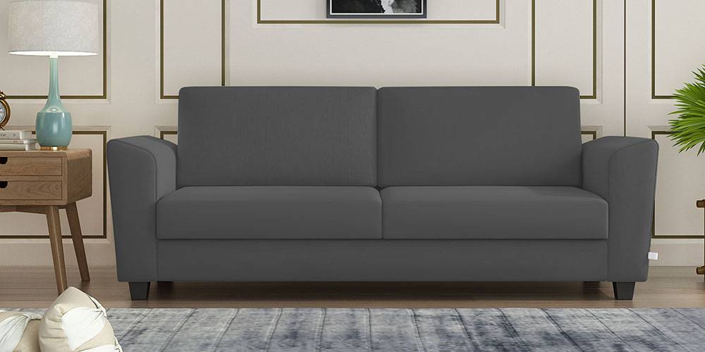 Darwin Fabric Sofa (Grey) (Grey, 3-seater Custom Set - Sofas, None Standard Set - Sofas, Fabric Sofa Material, Regular Sofa Size, Regular Sofa Type) by Urban Ladder - - 