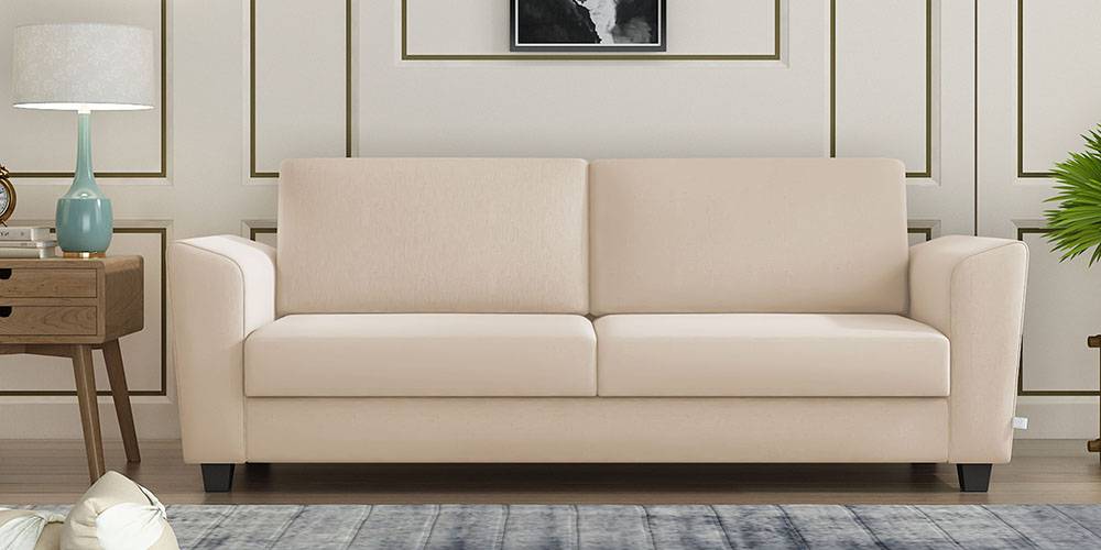 Darwin Fabric Sofa (Beige) (3-seater Custom Set - Sofas, None Standard Set - Sofas, Beige, Fabric Sofa Material, Regular Sofa Size, Regular Sofa Type) by Urban Ladder - - 