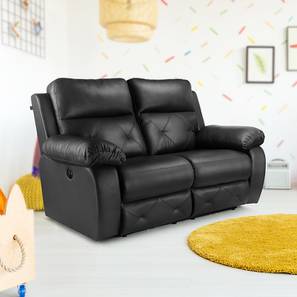 2 Seater Recliners Design Versatil Leatherette Two Seater Recliner in Black Colour