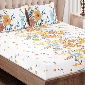 New Arrivals Home Decor Design Brown Floral 160 TC Cotton Double Size Bedsheet with 2 Pillow Covers