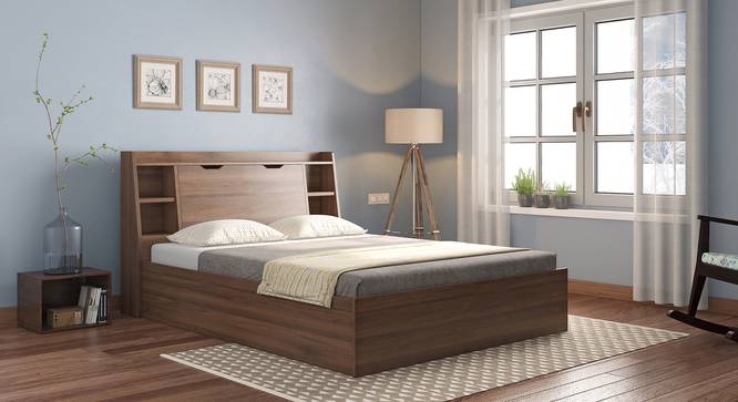 Scott Storage Bed (King Bed Size, Box Storage Type, Classic Walnut Finish) by Urban Ladder - - 696653
