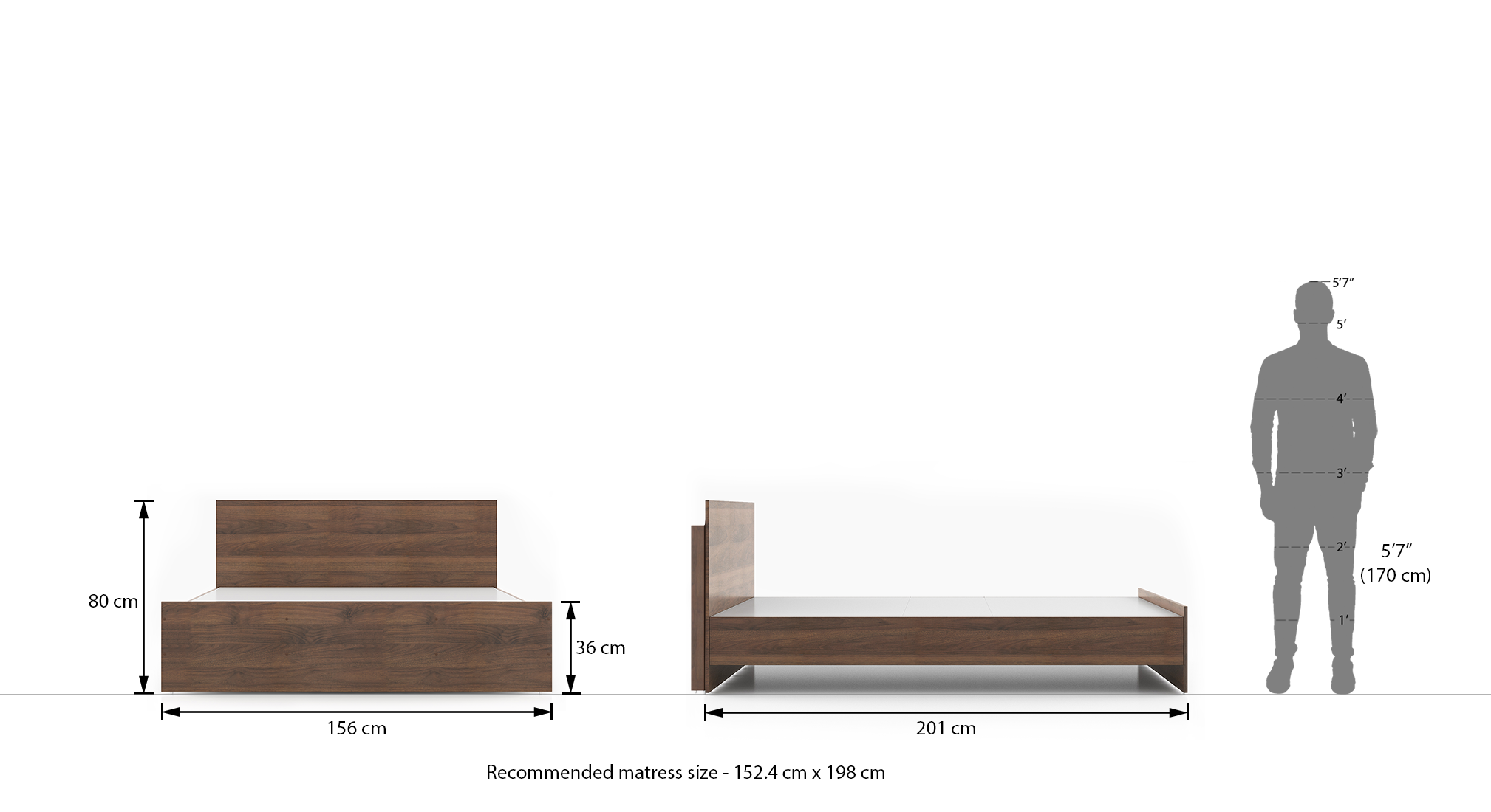 Zoey classic walnut non sto queen dim