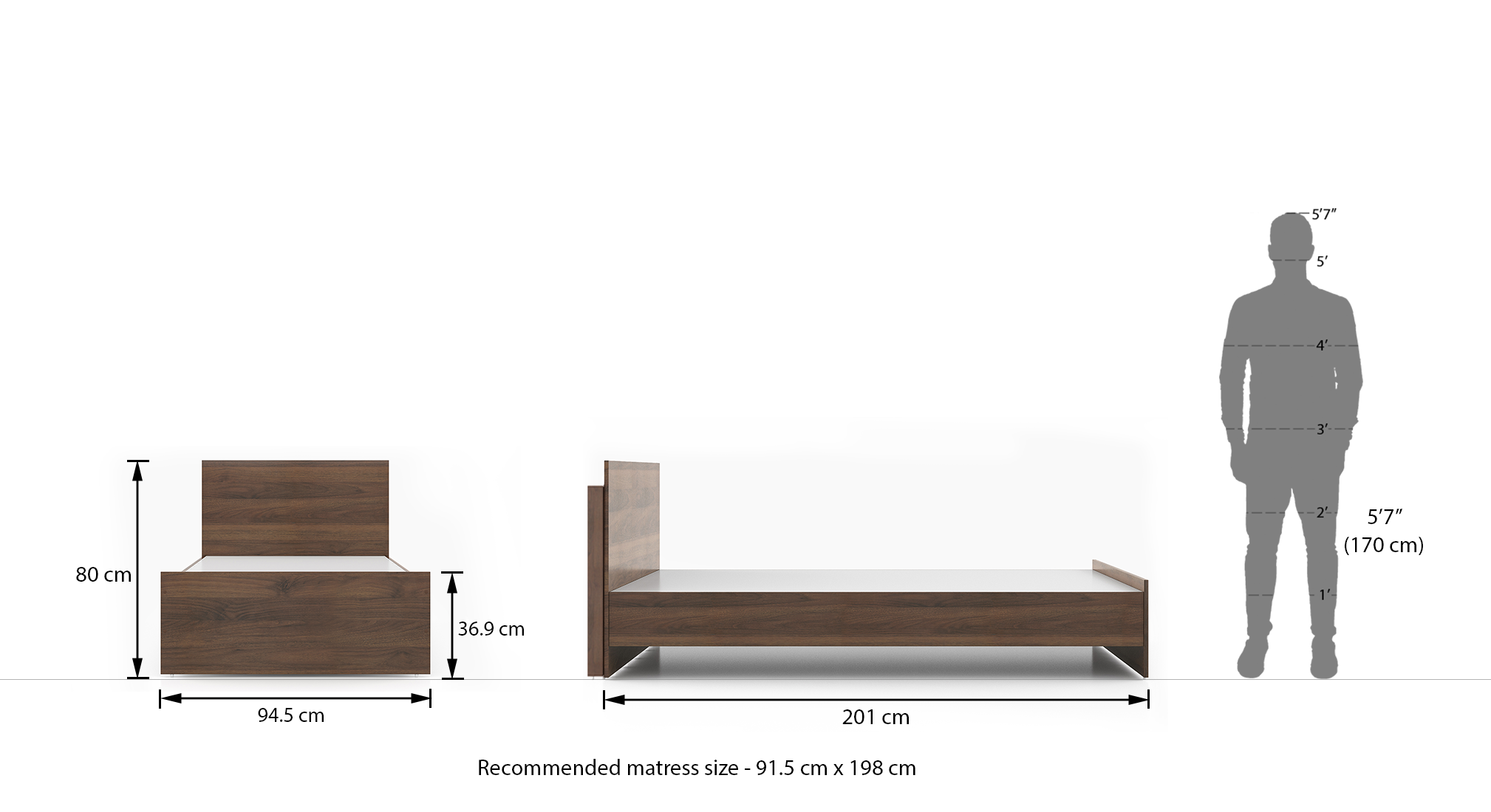 Zoey classic walnut non sto single dim