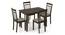 Ava 4 Seater Dining Table set Finish - Umber Walnut (Amber Walnut Finish) by Urban Ladder - Front View - 