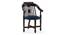 Tahira Arm Chair (Finish : Mahogany, Fabric: Blue velvet) (Blue) by Urban Ladder - Side View - 