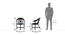 Tahira Arm Chair (Finish : Mahogany, Fabric: Blue velvet) (Blue) by Urban Ladder - Dimension - 