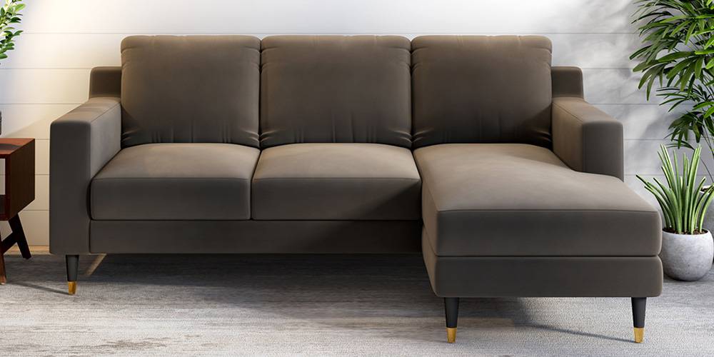 Harlow Fabric Sectional Sofa (Coco Grey) Urban Ladder