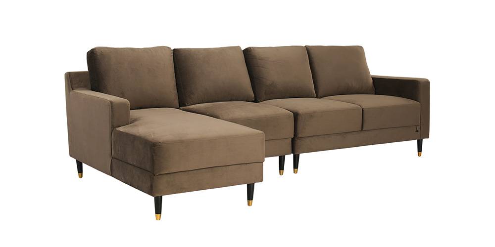 Harlow Fabric Sectional Sofa (Coco Grey) Urban Ladder