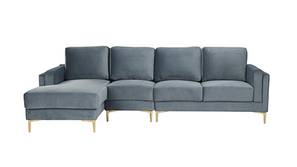 Sylvie Sectional Fabric Sofa (Cerulean Blue)