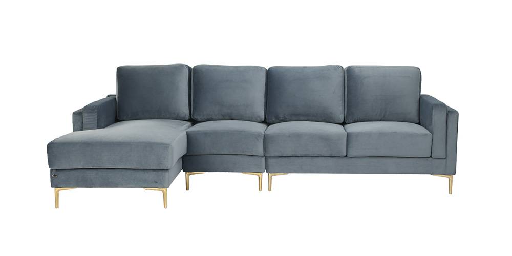 Sylvie Sectional Fabric Sofa (Cerulean Blue) by Urban Ladder - - 