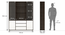 Iwaki Bookshelf/Display Cabinet With Glass Door (3 Drawer Configuration, 110 Book Book Capacity, Deep Walnut Finish) by Urban Ladder - Dimension - 