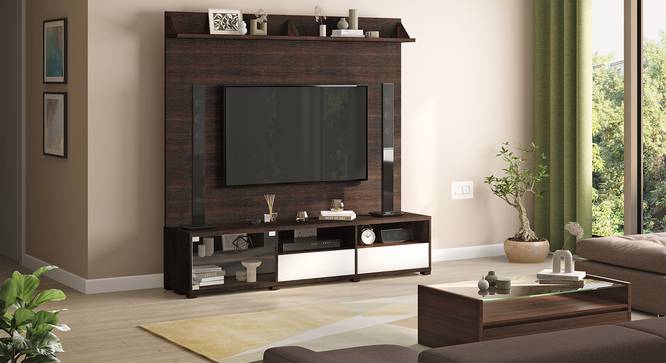 Iwaki Swivel TV Unit (Floor Standing Unit, Deep Walnut Finish) by Urban Ladder - Front View - 