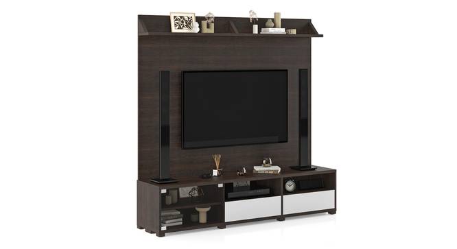 Iwaki Swivel TV Unit (Floor Standing Unit, Deep Walnut Finish) by Urban Ladder - Close View - 