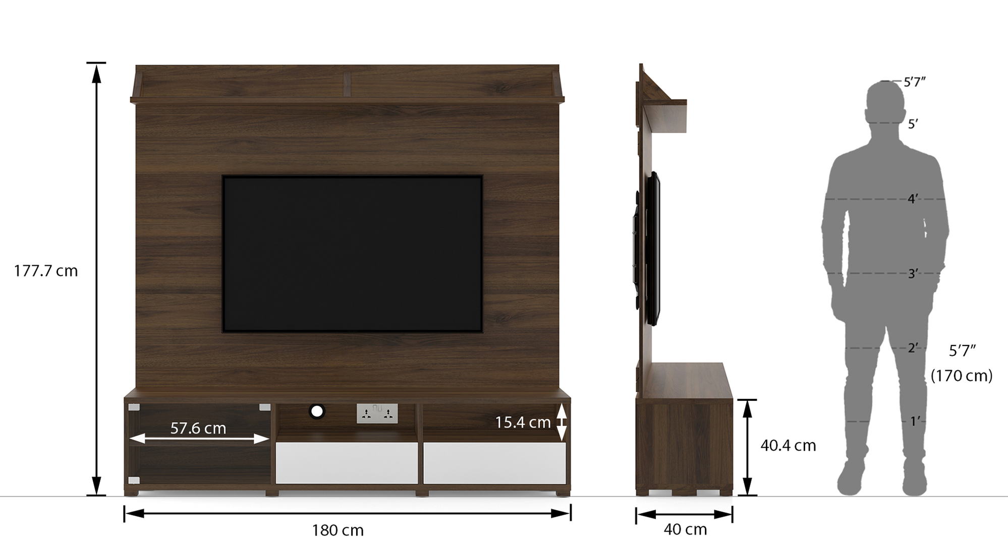 Iwaki Engineered Wood Swivel TV Unit Urban Ladder