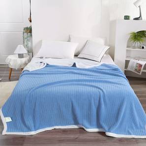 Blankets Design Blue Solids 220 GSM Polyester Double Size Blanket
