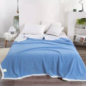 Blankets Design Blue Solids 220 GSM Polyester Double Size Blanket