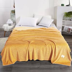 Blankets Design Yellow Solids 220 GSM Velvet Double Size Blanket