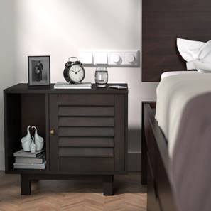 Bedside Tables Design Terence Solid Wood Bedside Table in Mahogany Finish