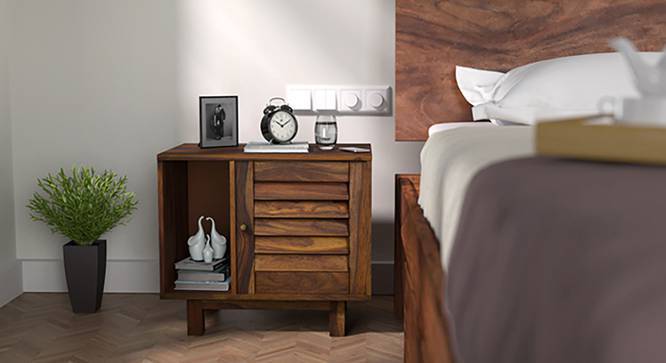 Terence Bedside Table (Teak Finish) by Urban Ladder - Full View Design 1 - 697707