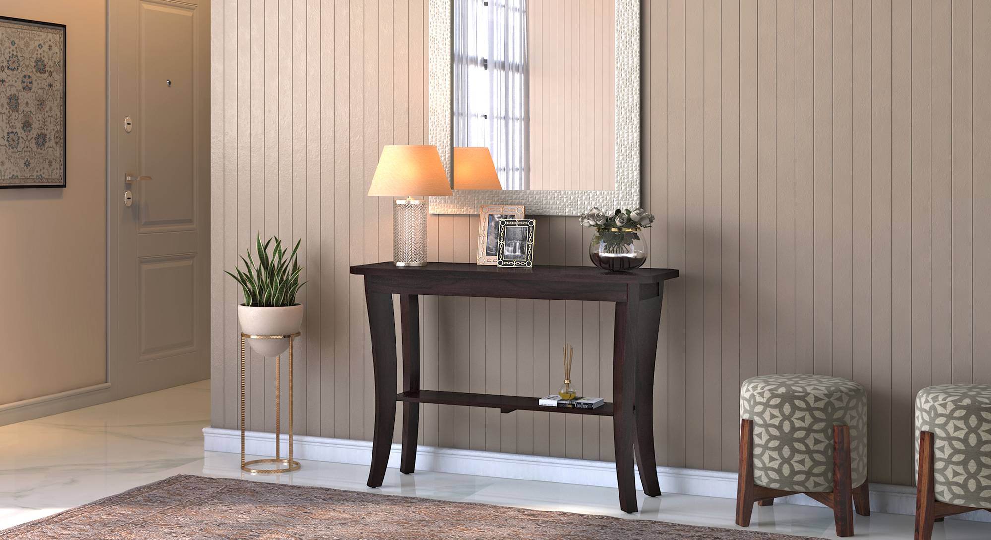 Tamzen Solid Wood Console Table in Finish Urban Ladder