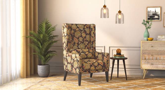 Morgen Wing Chair (Chintz Floral) by Urban Ladder - Front View - 