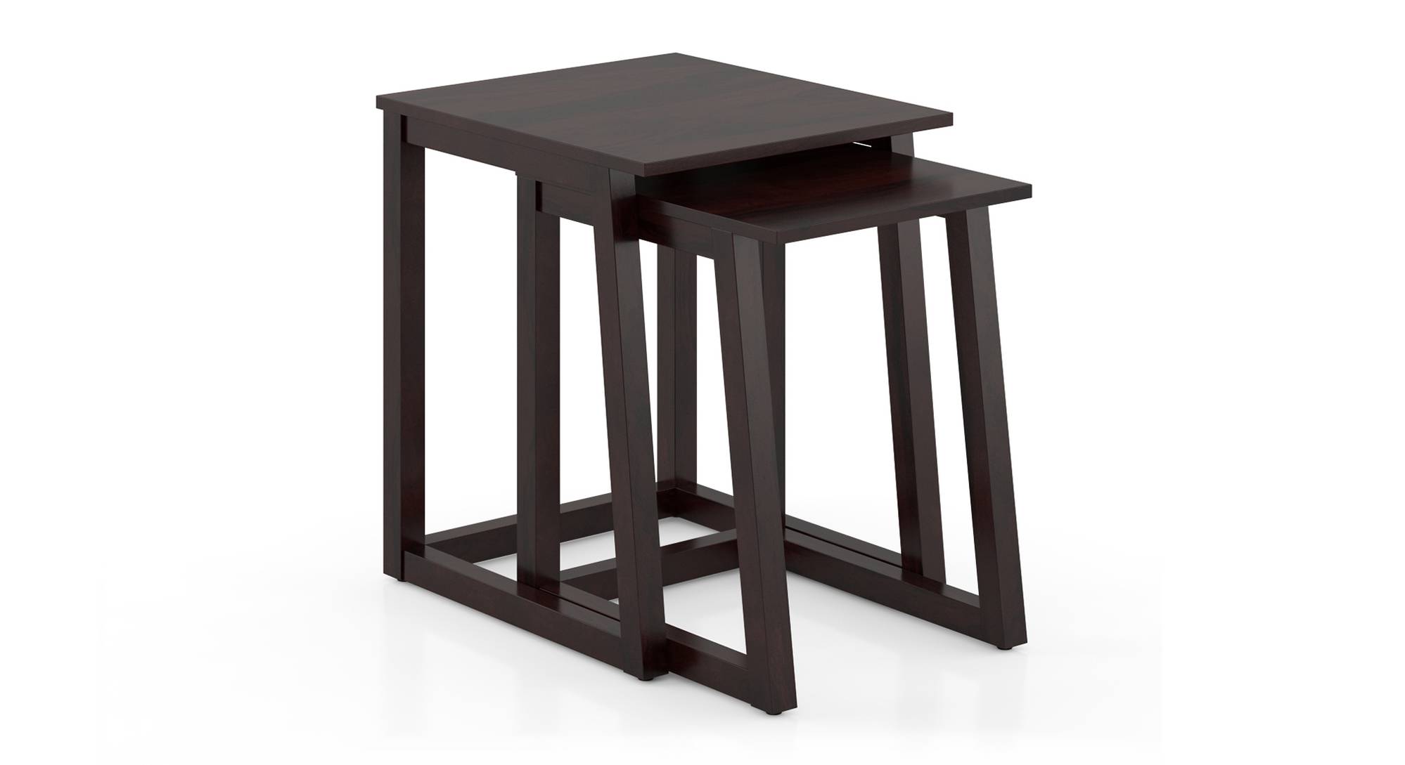 Silvino Solid Wood Nested Side Table in Teak Finish Urban Ladder