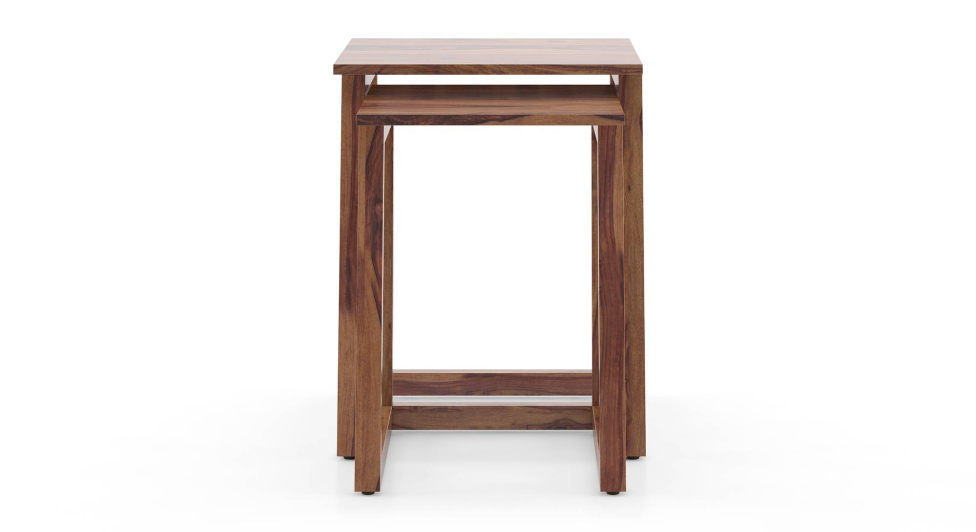 Silvino Solid Wood Nested Side Table in Teak Finish Urban Ladder