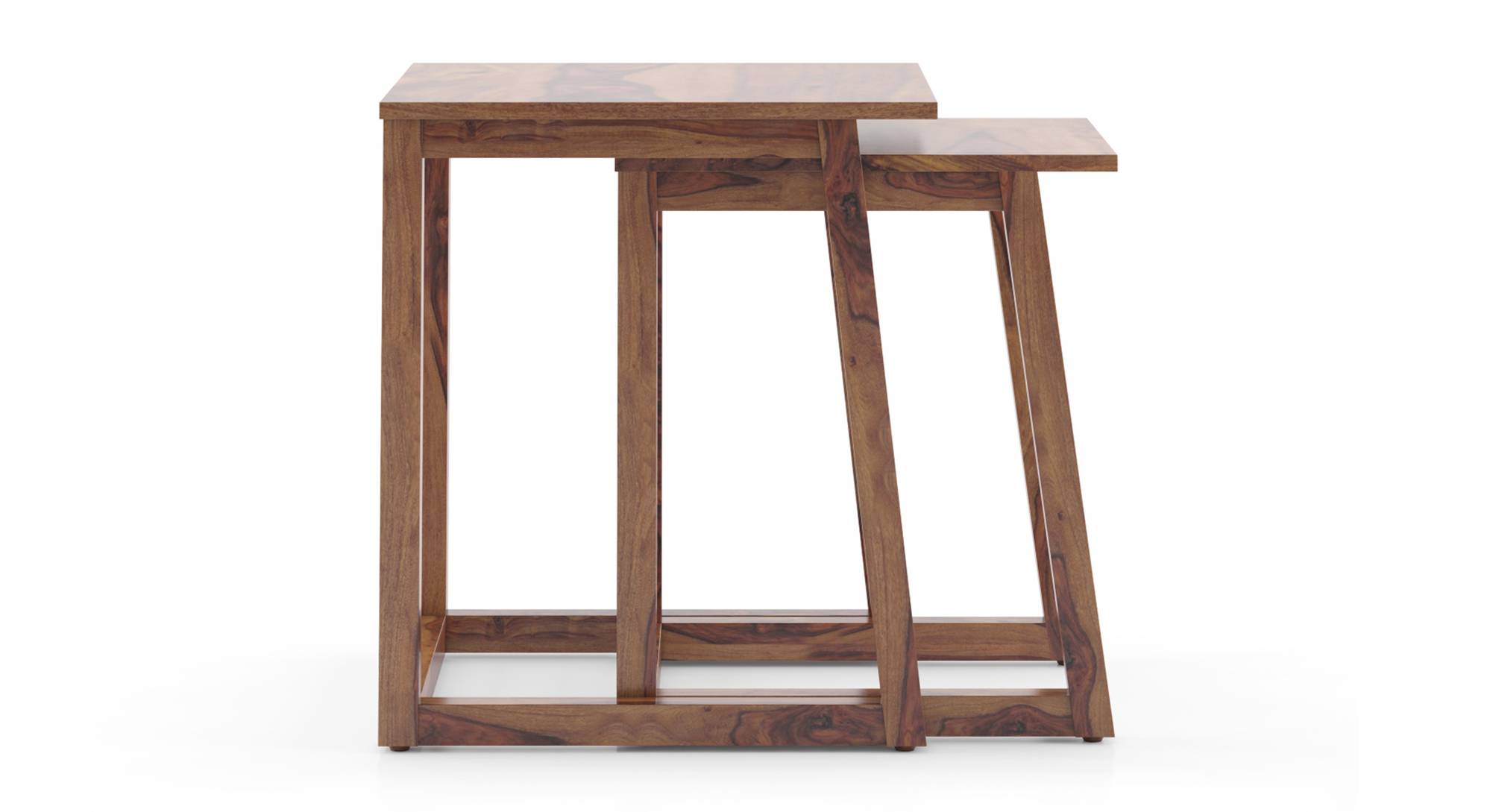 Silvino Solid Wood Nested Side Table in Teak Finish Urban Ladder