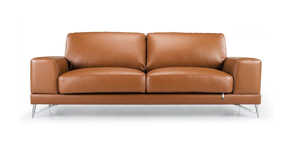 Sanford Leather Sofa (Tan) by Urban Ladder - - 