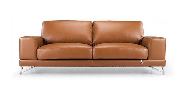 Sanford Leather Sofa (Tan) (Tan, 3-seater Custom Set - Sofas, None Standard Set - Sofas, Regular Sofa Size, Regular Sofa Type, Leather Sofa Material)